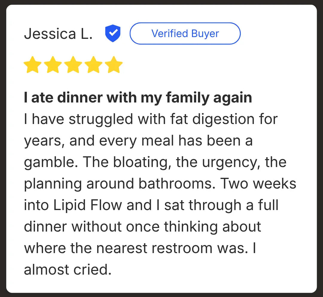 Verified buyer review of Lipid Flow product on a platform